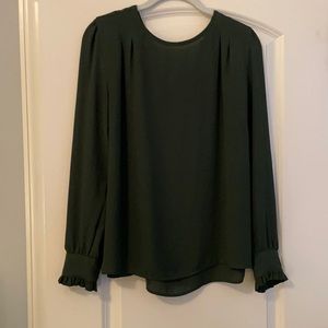 Forest green long sleeve blouse